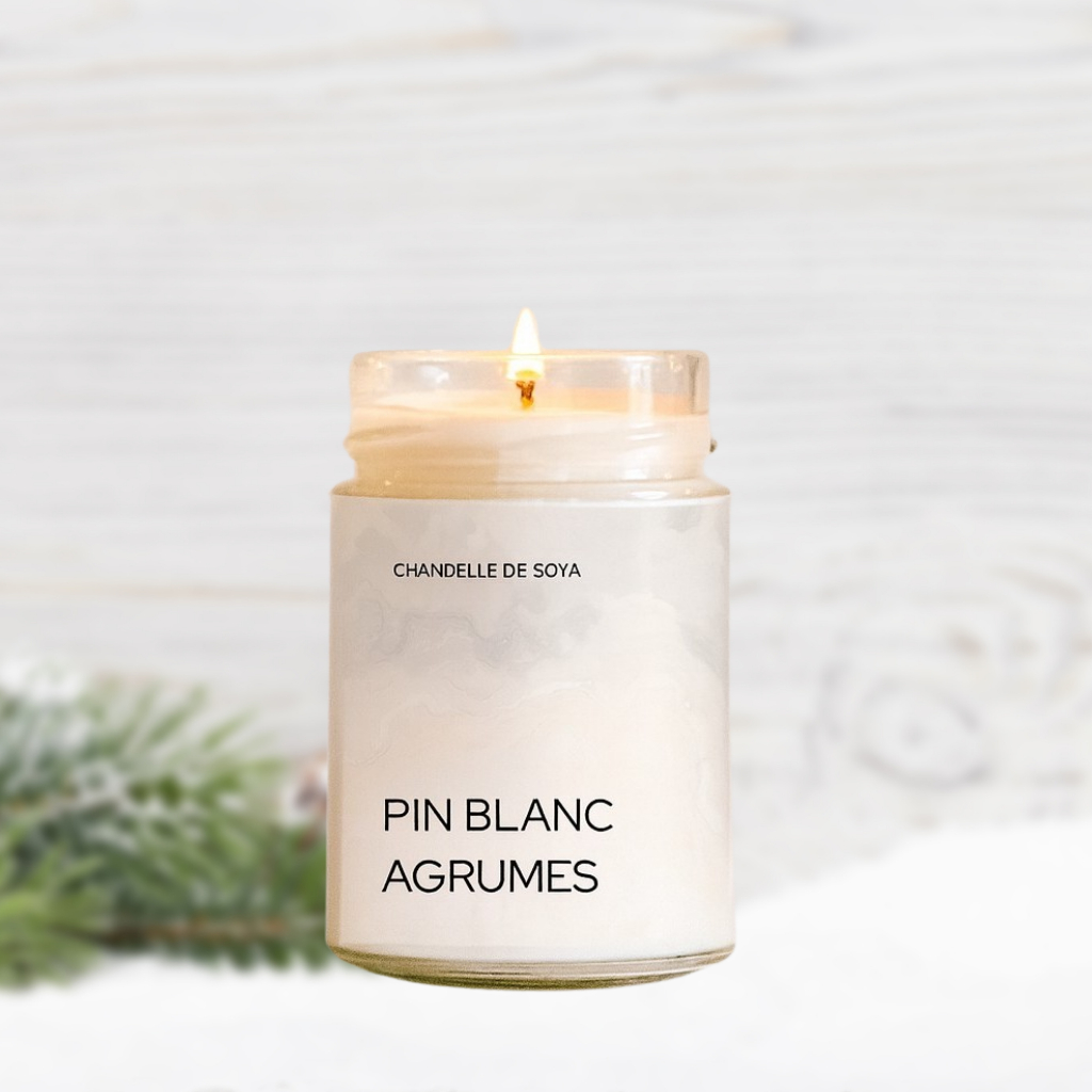 Chandelle de soya parfumée avec bijou caché, pin blanc-agrumes - LPR-3018 - Exclusivités