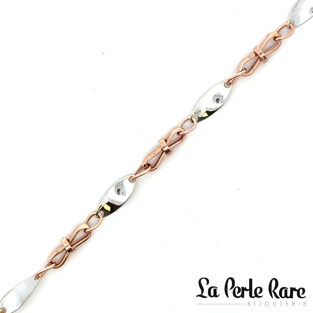 Bracelet or 2 tons (rose/blanc) 10 carats - BDH01-4547-2TR - Exclusivités