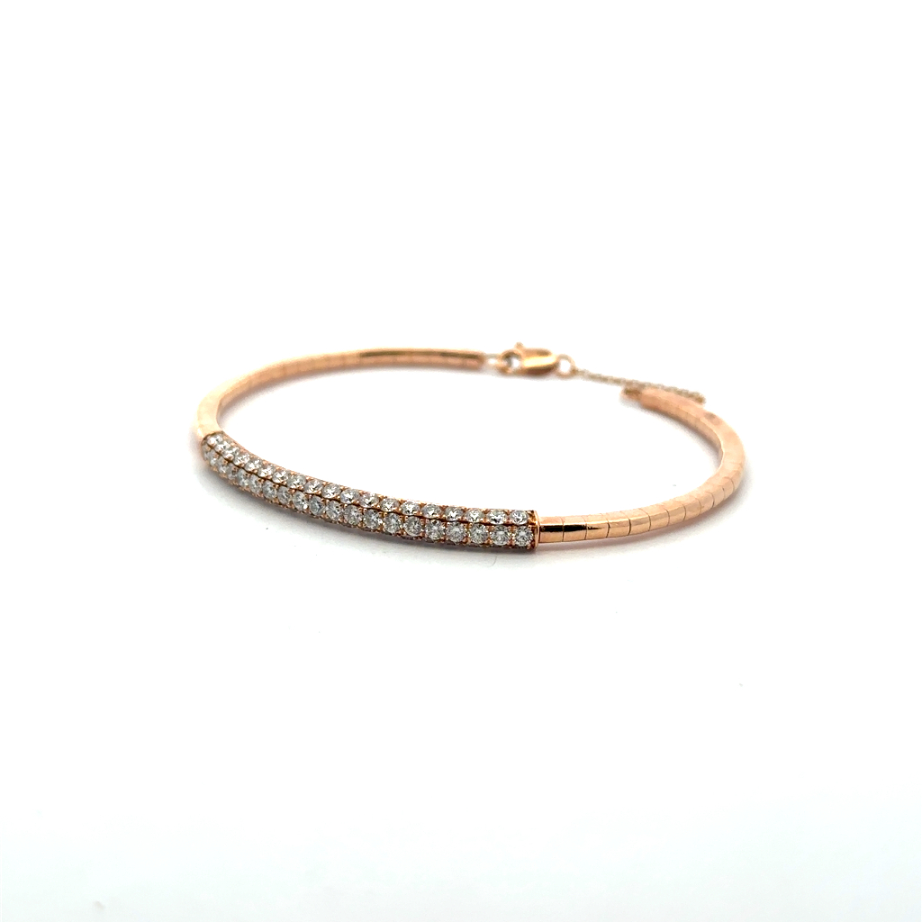 Bracelet rigide, or rose 14 carats, 205 points de diamant total, SI3/I1 - BG3894K45JJ - Gabriel