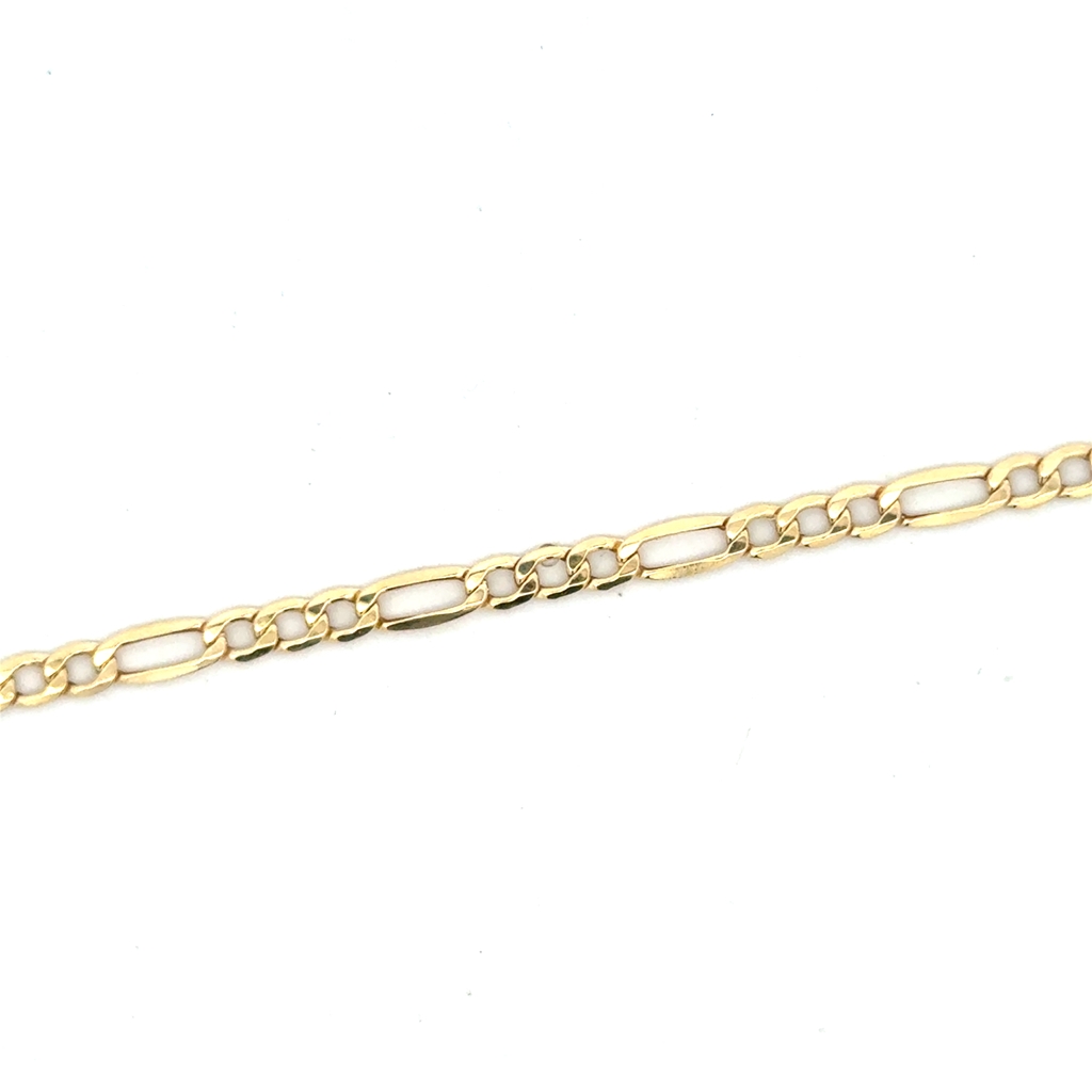 Bracelet figaro, or jaune 10 carats