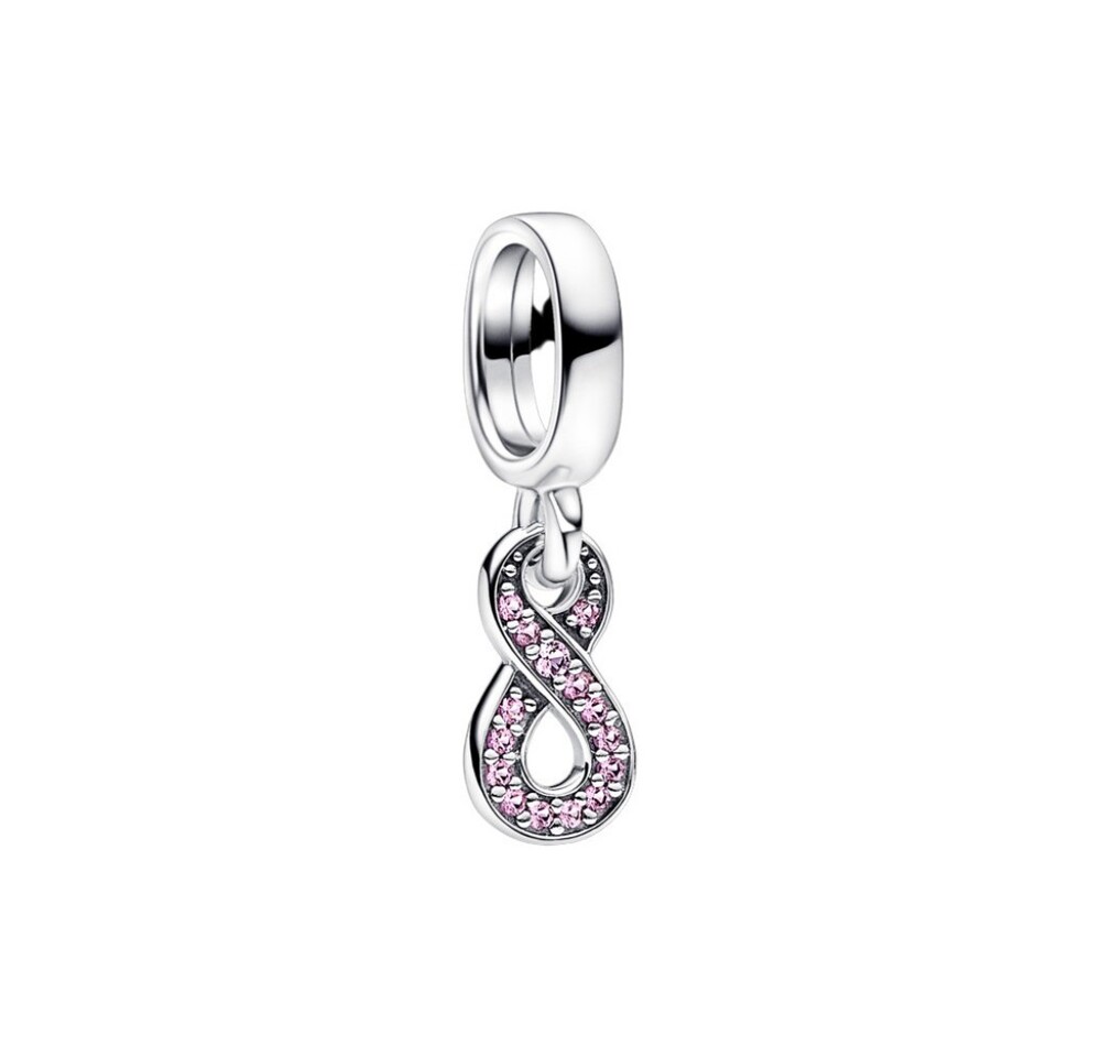 Bille infini scintillante, argent, cristaux roses - 792766C01 - Pandora