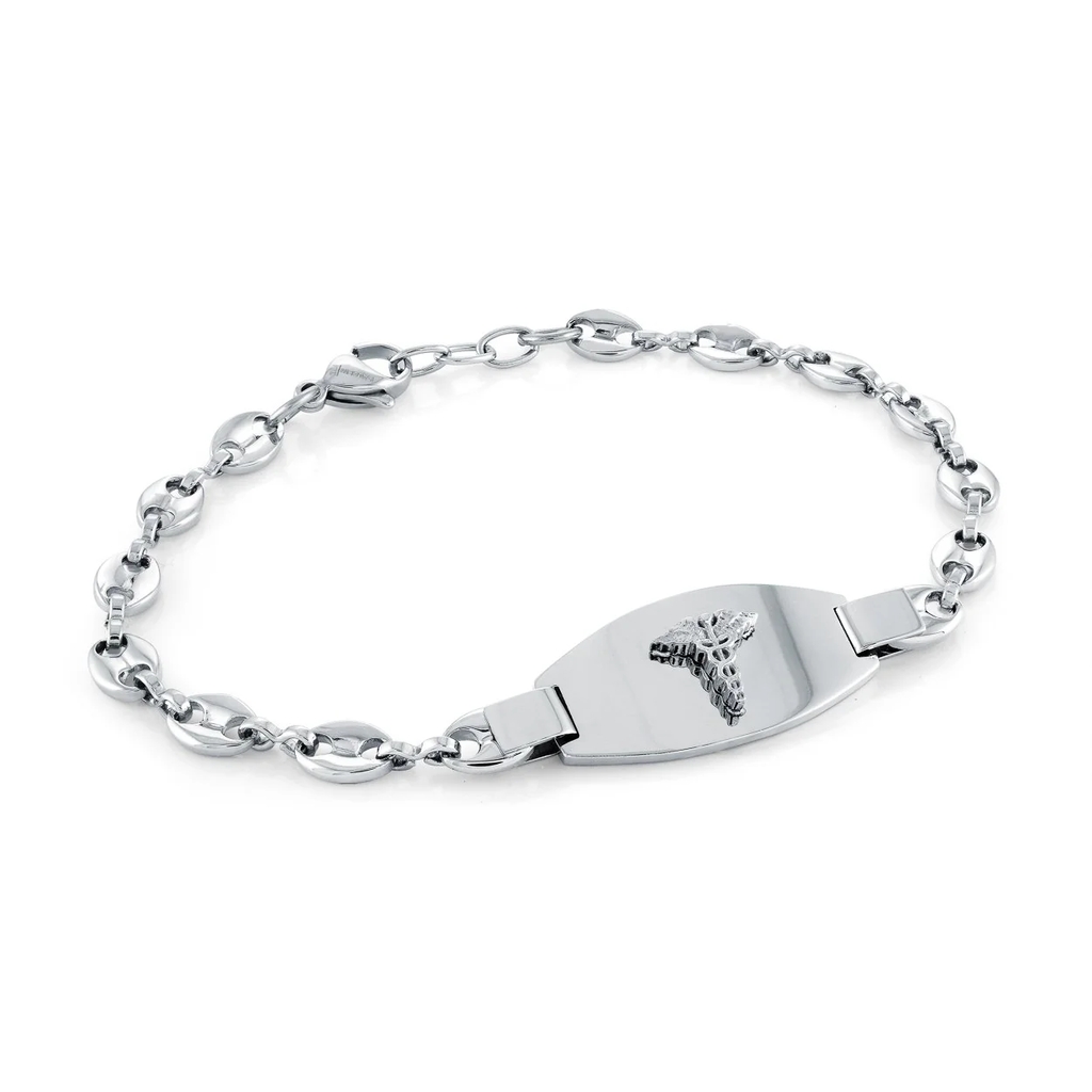 Bracelet médical, acier inoxydable