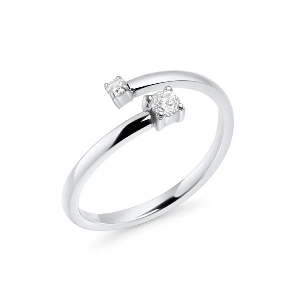 Bague isis, acier, zircons