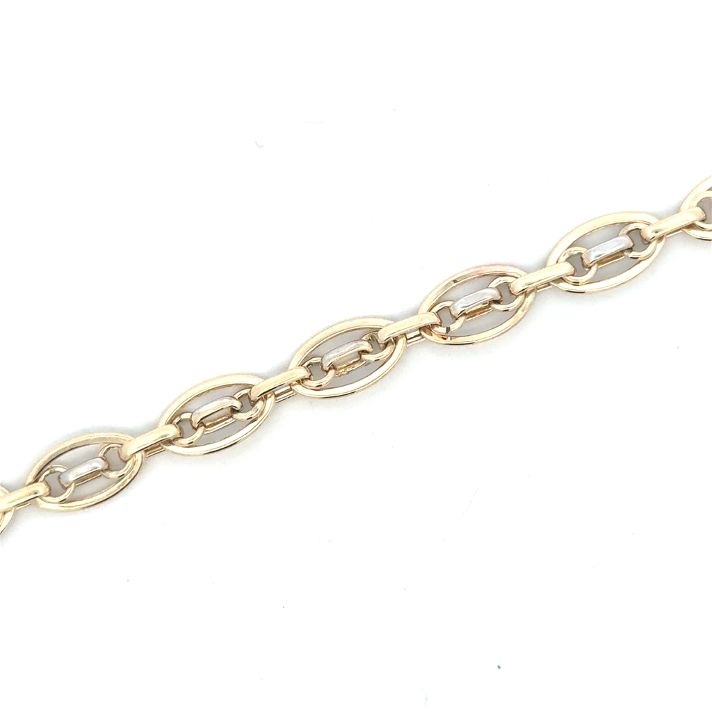 Bracelet or 2 tons (jaune et blanc) 10 carats