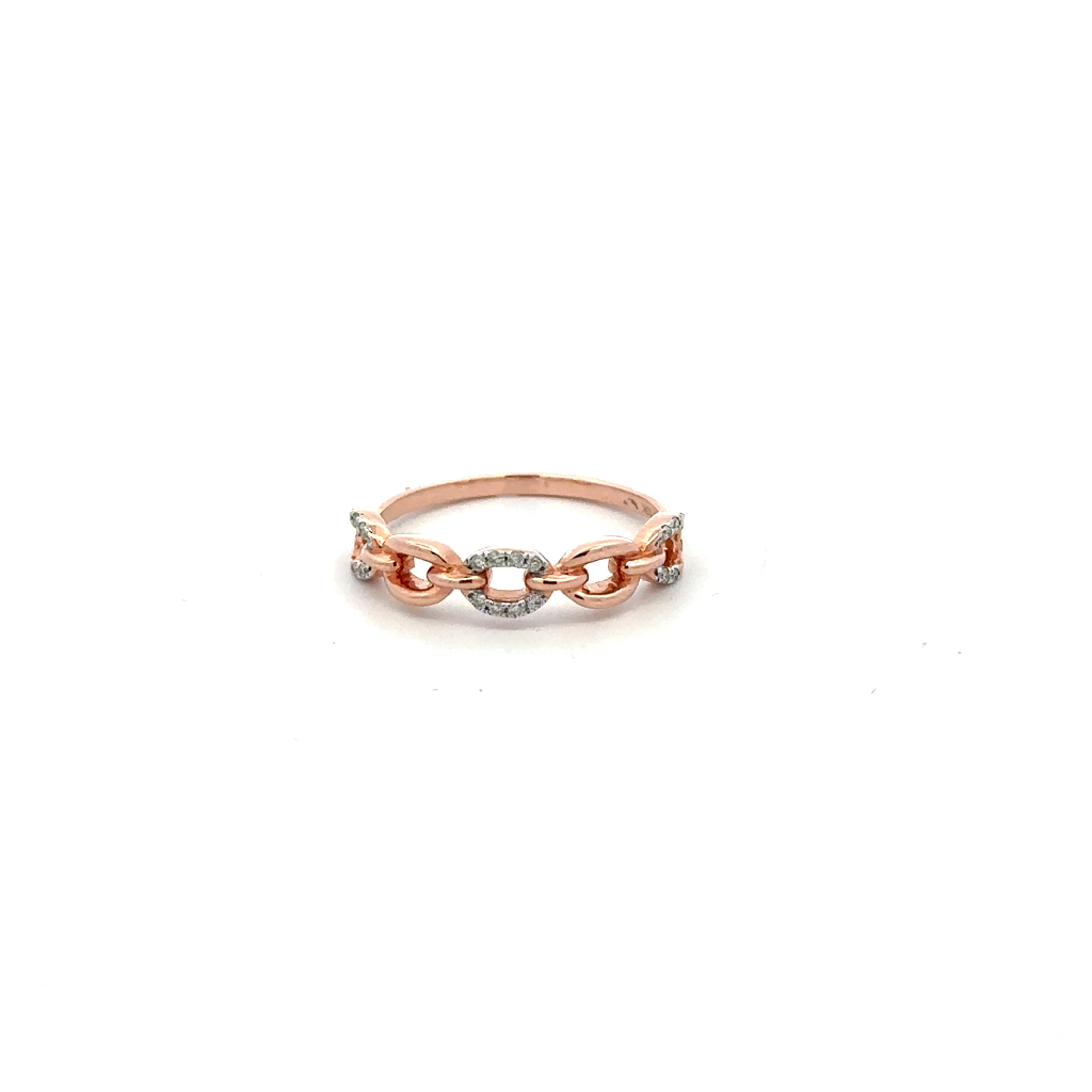 Bague or rose 10 carats, 7 points de diamant total - 196996 - Exclusivités