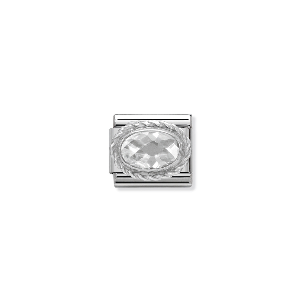 Maille classique acier inoxydable, argent, zircon incolore - 330604010 - NOMINATION