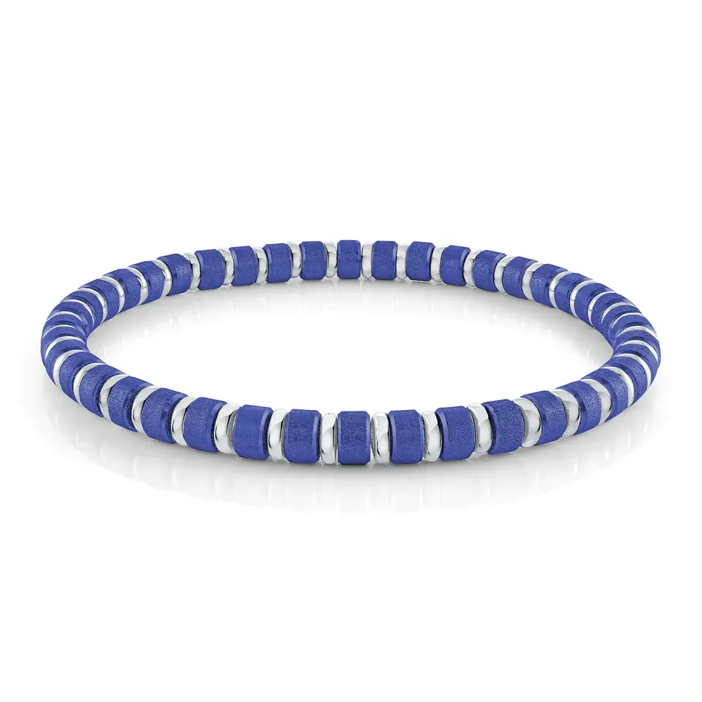 Bracelet acier 2 tons (bleu/blanc) - BB-313-8 - Italgem Steel