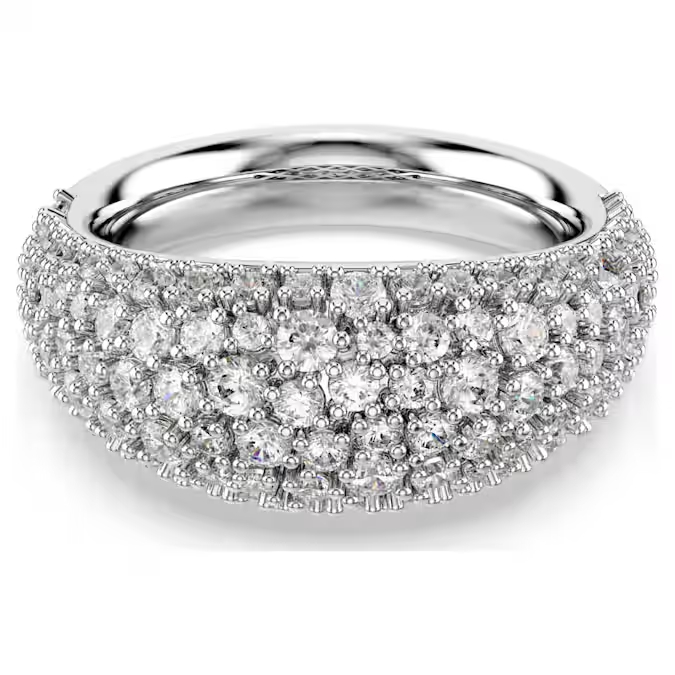 Bague métal finition rhodium, cristaux incolores, grandeur: 58 - 5737596 - Swarovski