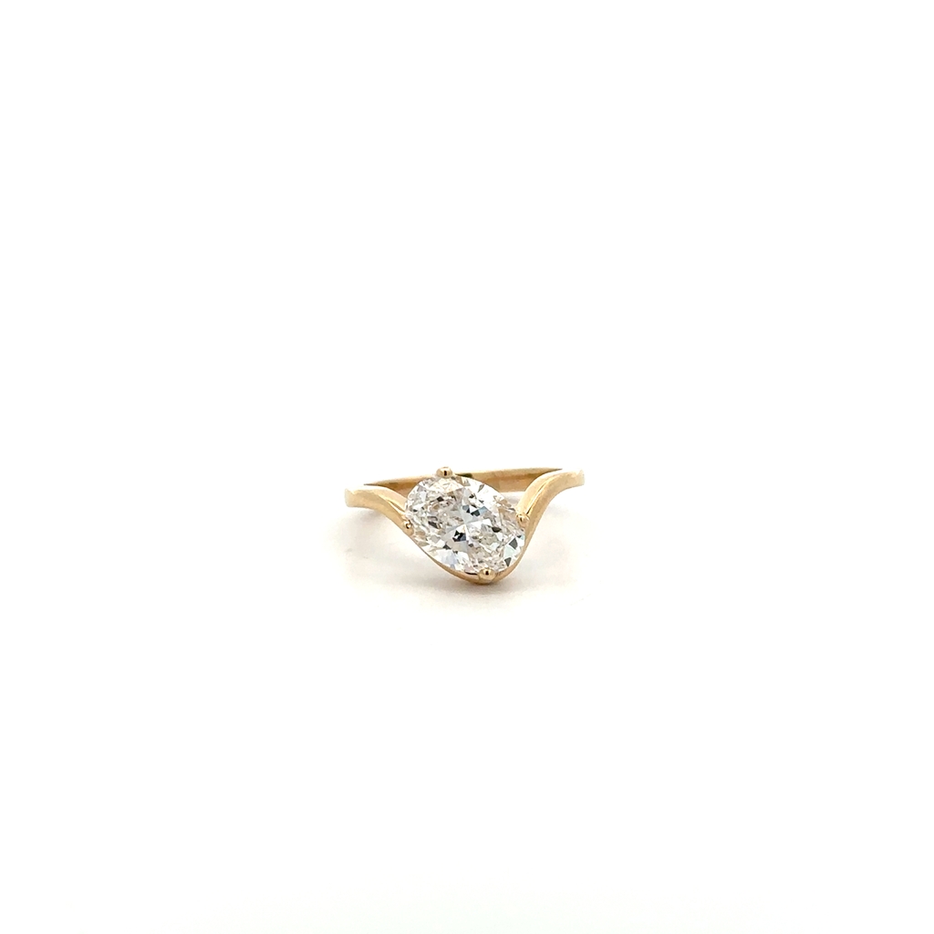 Bague or jaune 14 carats, diamant de laboratoire de 201 points, VS1/E, certificat - LPR-3016 - Exclusivités