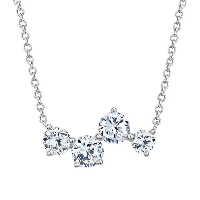 Collier argent, zircons - N3465 - Création Gl