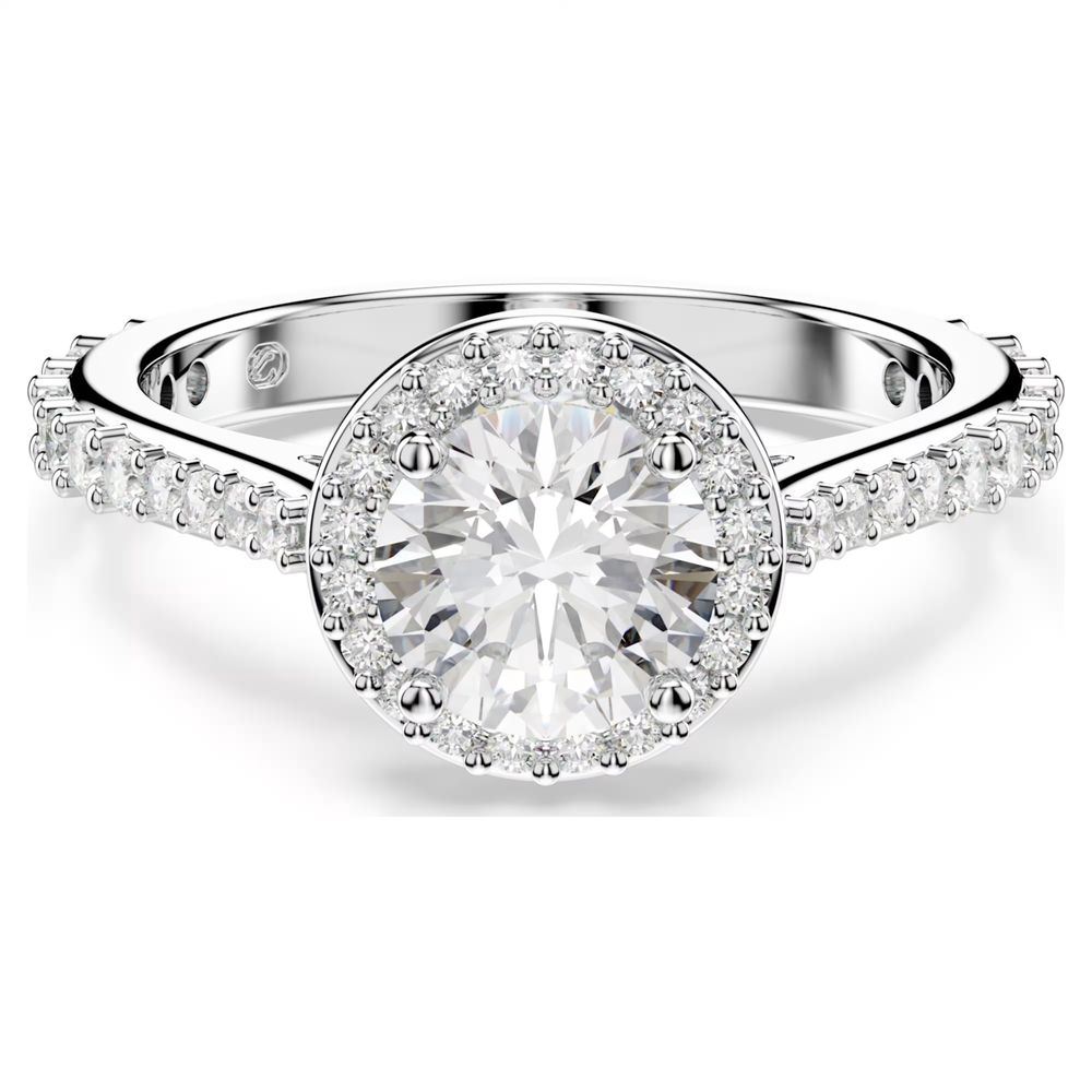 Bague métal rhodié, cristaux blancs, grandeur: 50 - 5717927 - Swarovski