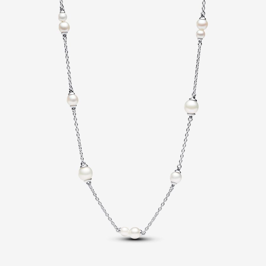 Collier argent, perles d'eau douce, zircons - 393175C01-45 - Pandora