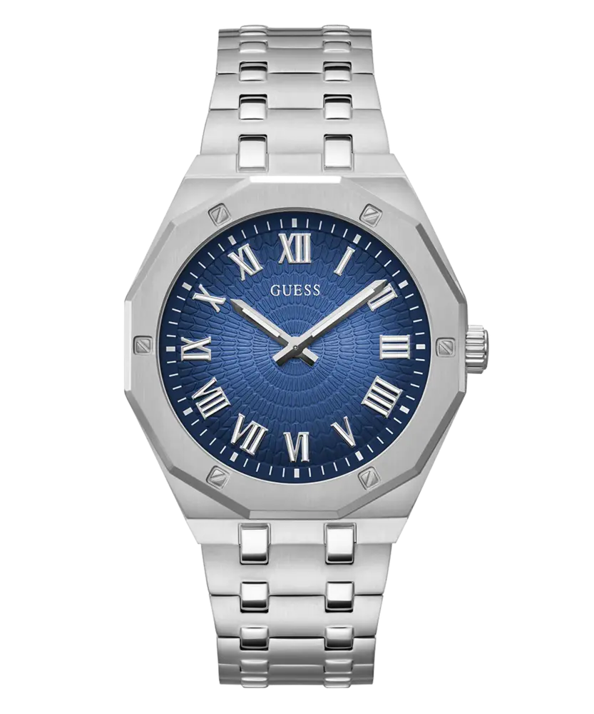 Stainless steel watch blue dial