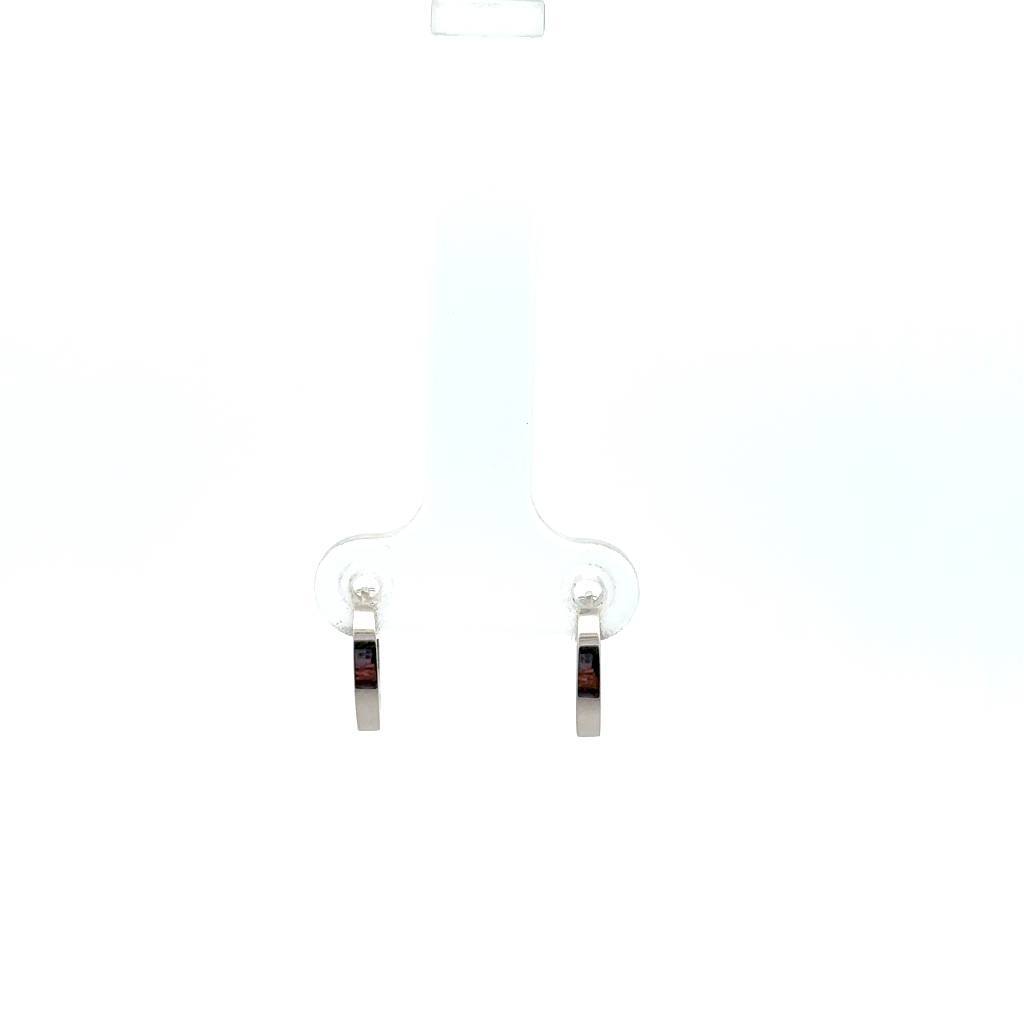 Anneaux de type huggies ovales, or blanc 10 carats - ENM-1050-B - Exclusivités