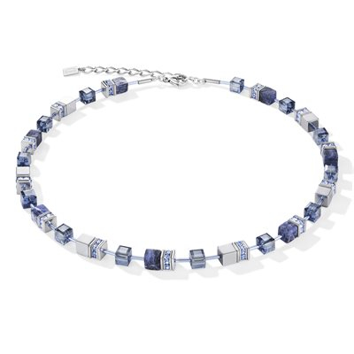 Collier acier inoxydable, verre, cristaux - 4017-10-0700 - Coeur De Lion