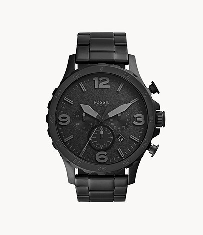 Montre acier noir mat, fond noir - JR1401 - Fossil