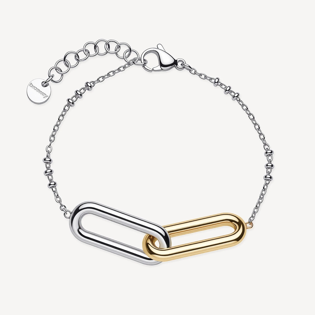 Bracelet Emphasis, acier inoxydable 2 tons (blanc et jaune)