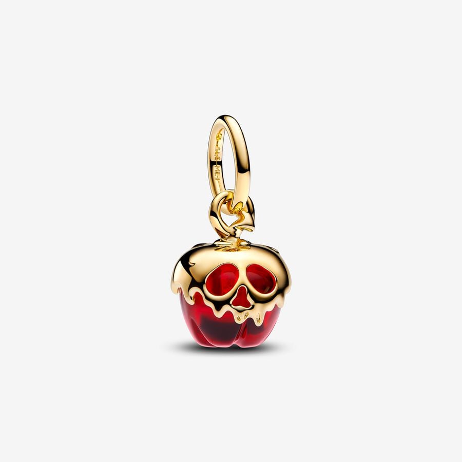 Bille Disney pomme de la Reine-Sorcière en métal unique plaqué or 14 carats avec verre de Murano rouge - 763421C01 - Pandora