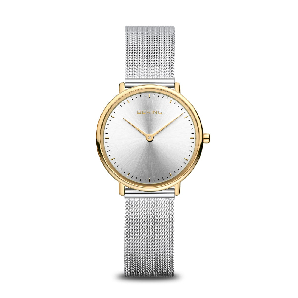 Montre acier inoxydable 2 tons (blanc/jaune) - 15729-010 - Bering