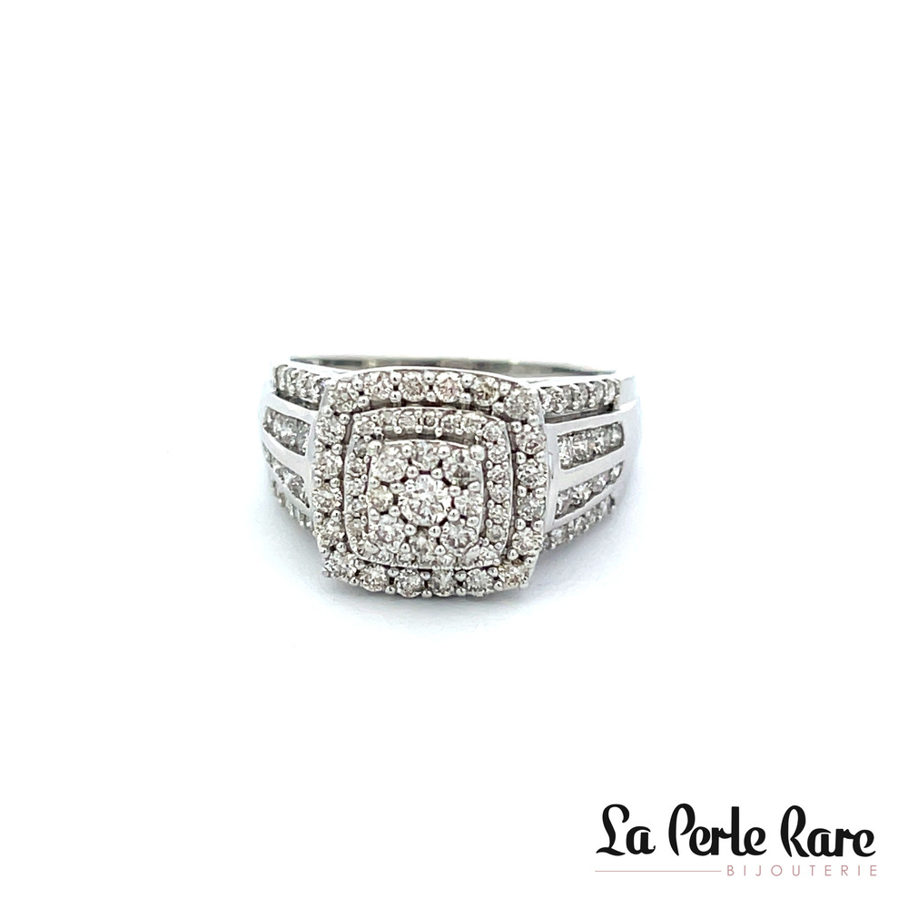 Bague or blanc, 100 pts dia tot - SKR24838-100 - Sk Diamonds