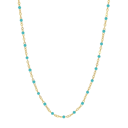 Collier or jaune, émail turquoise - MF03898014YC - Midas