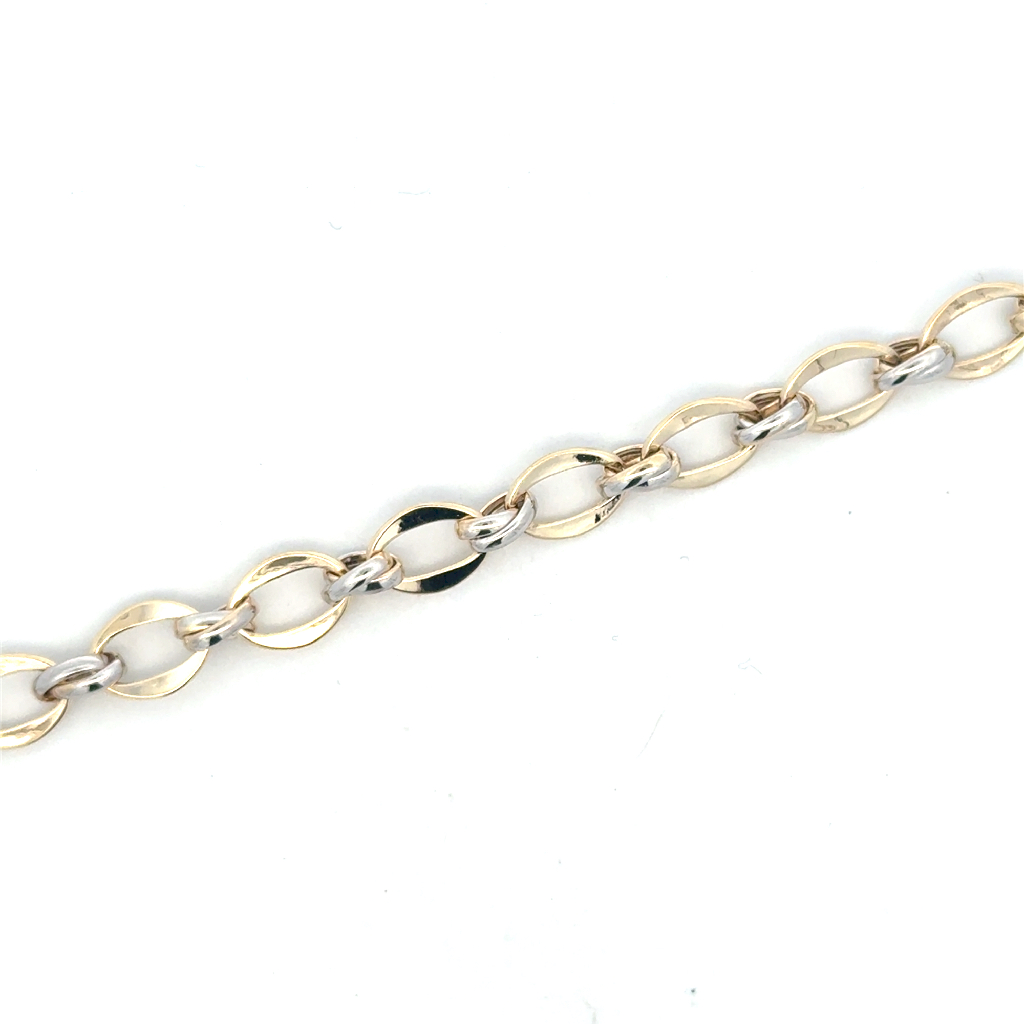 Bracelet or 2 tons (jaune et blanc) 10 carats