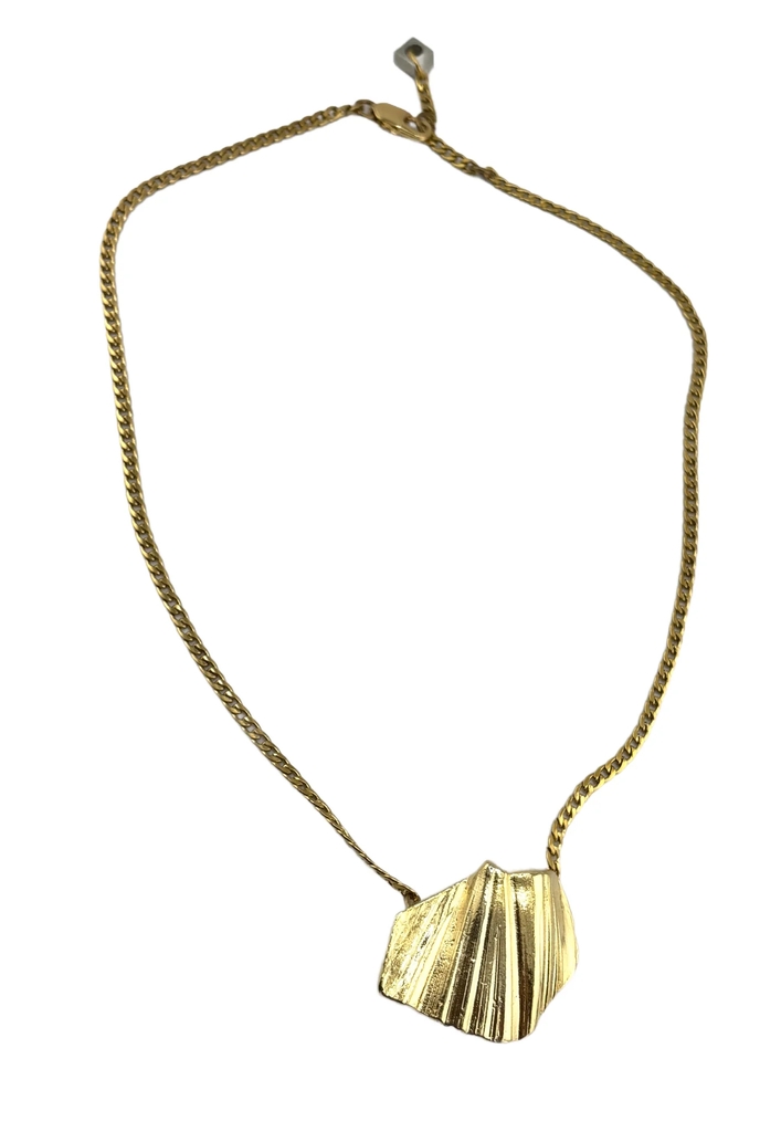 Collier étain, plaqué or brillant