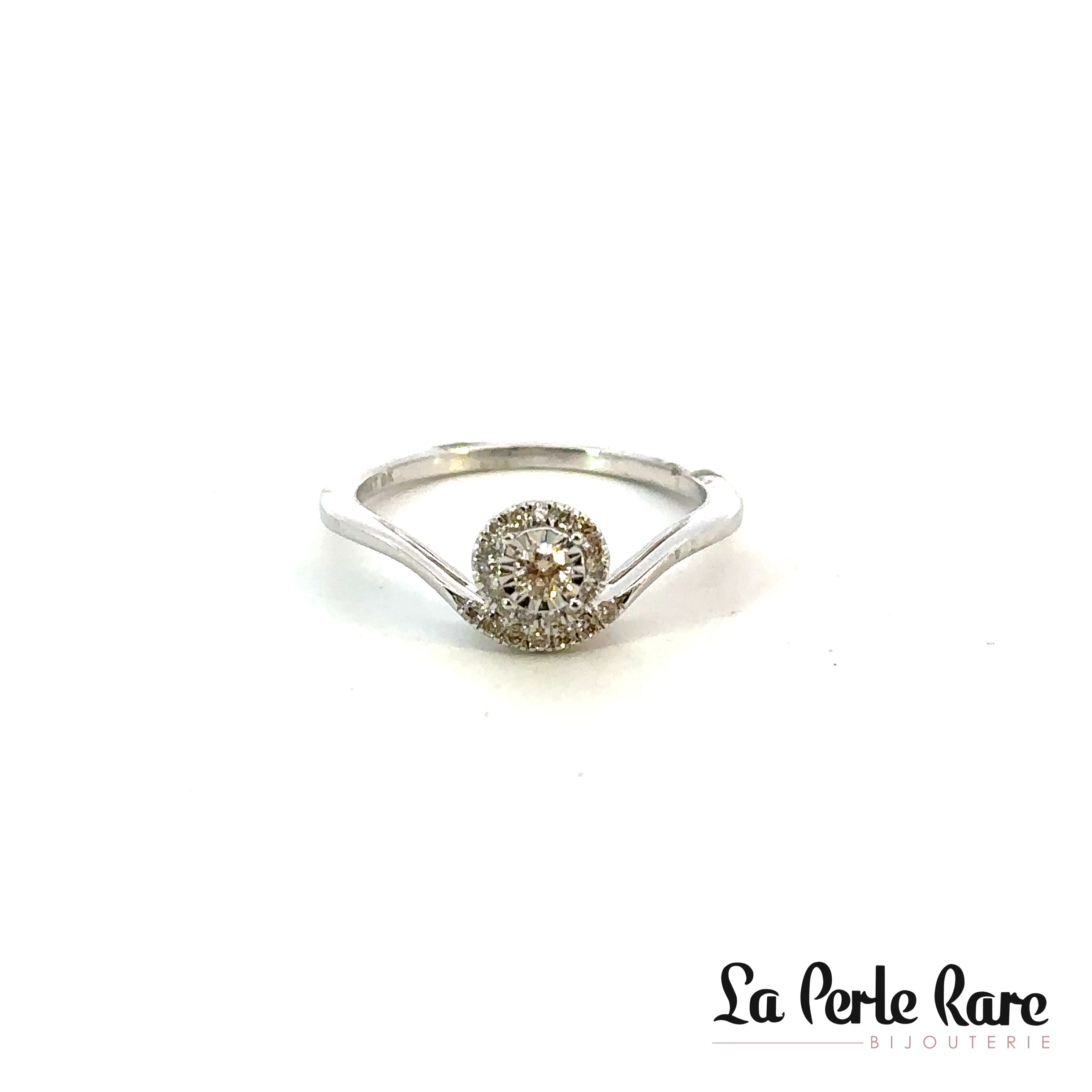 Bague or blanc, 15 points de diamants total - 194271 - Sk Diamonds