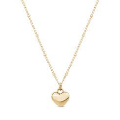 Pendentif coeur bombé, acier inoxydable doré