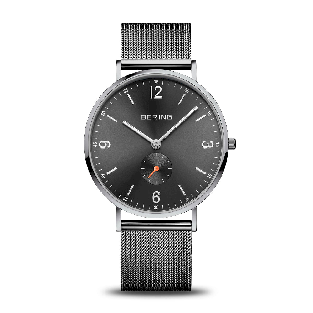 Montre acier inoxydable, fond gris - 14040-377 - Bering