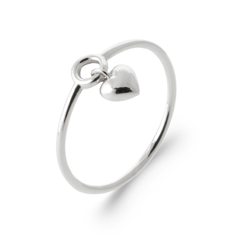 Bague coeur, argent