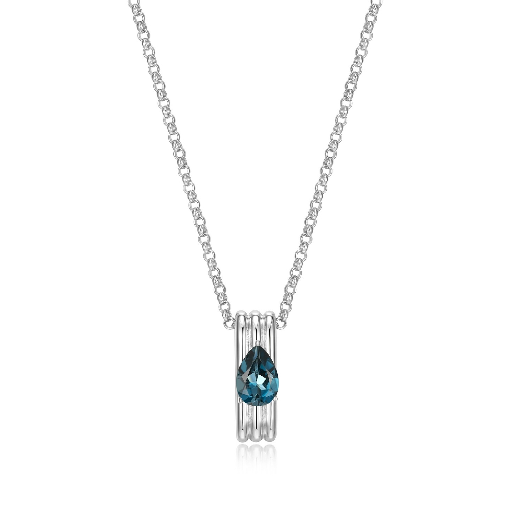 Pendentif argent rhodié, topaze bleue London - R0LBYYK246 - Elle