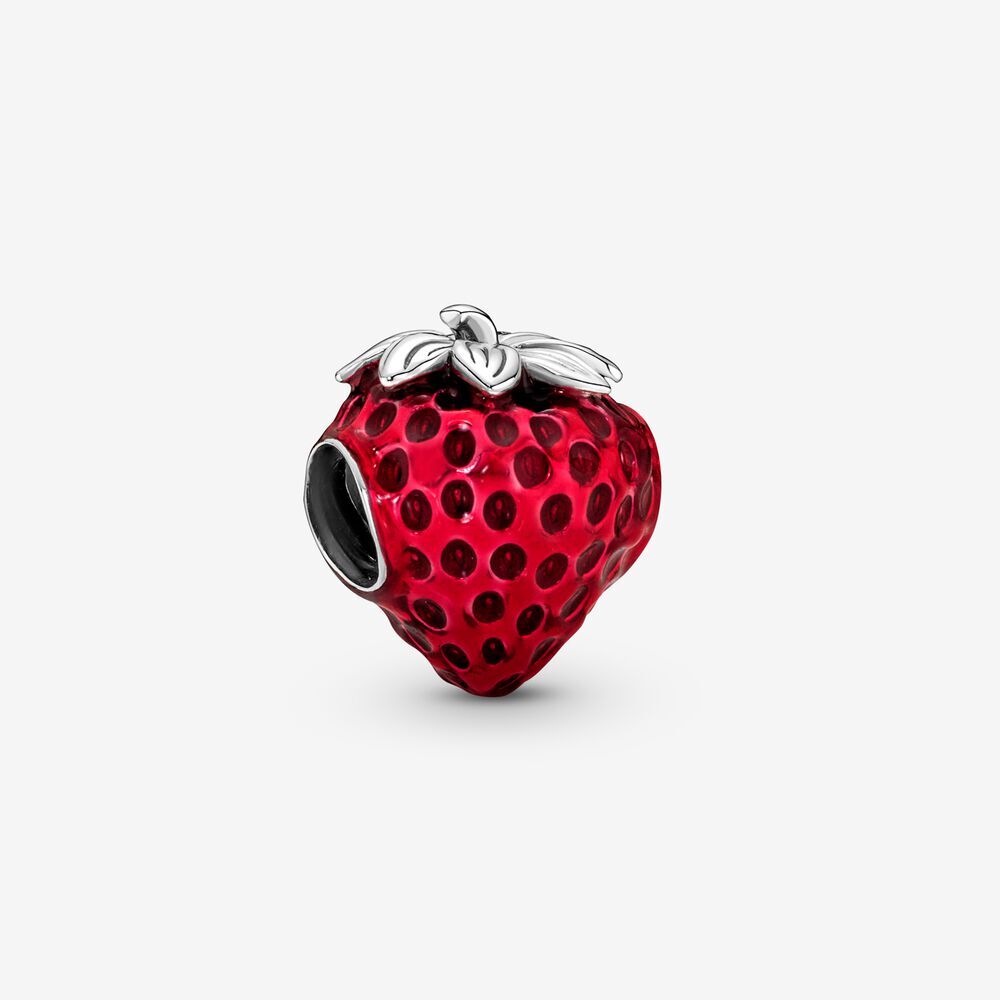 Bille fraise et graines, argent, émail rouge - 791681C01 - Pandora