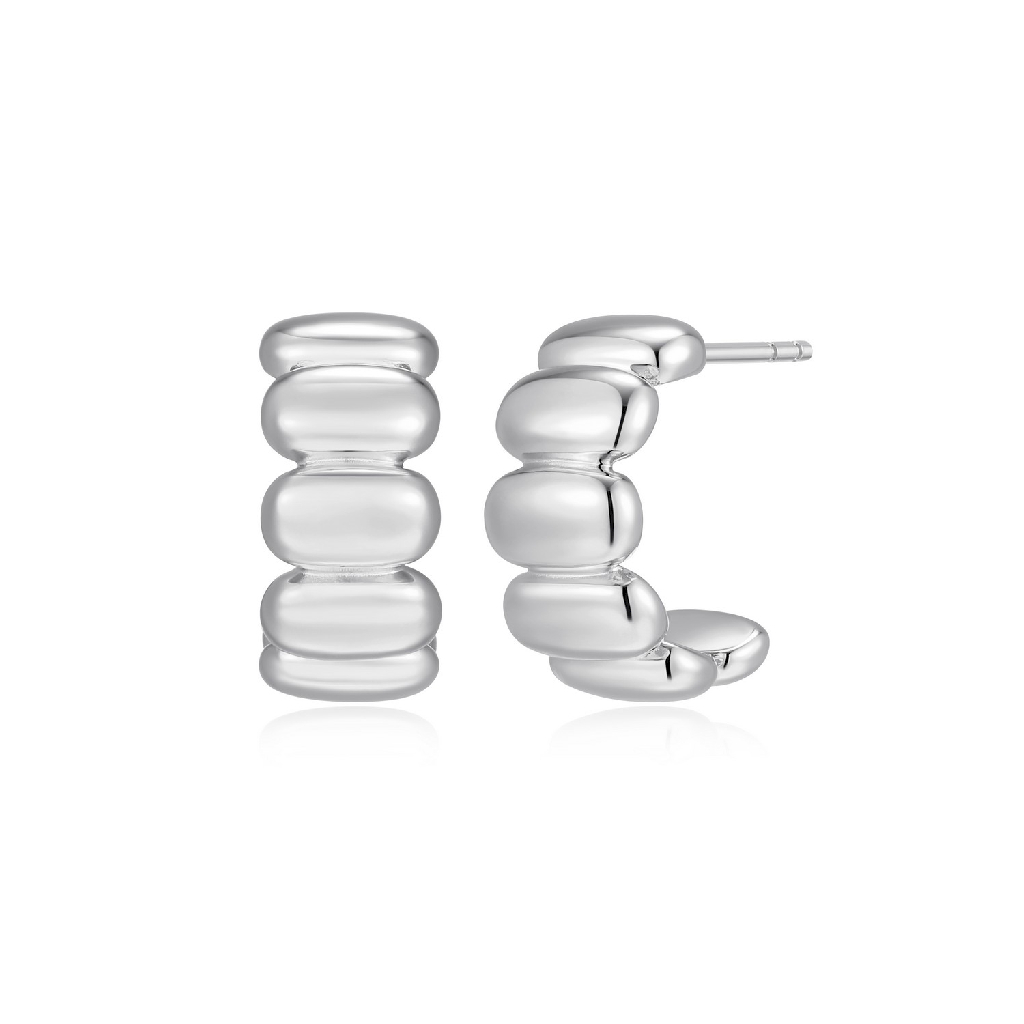 Demi-anneaux bombés, argent