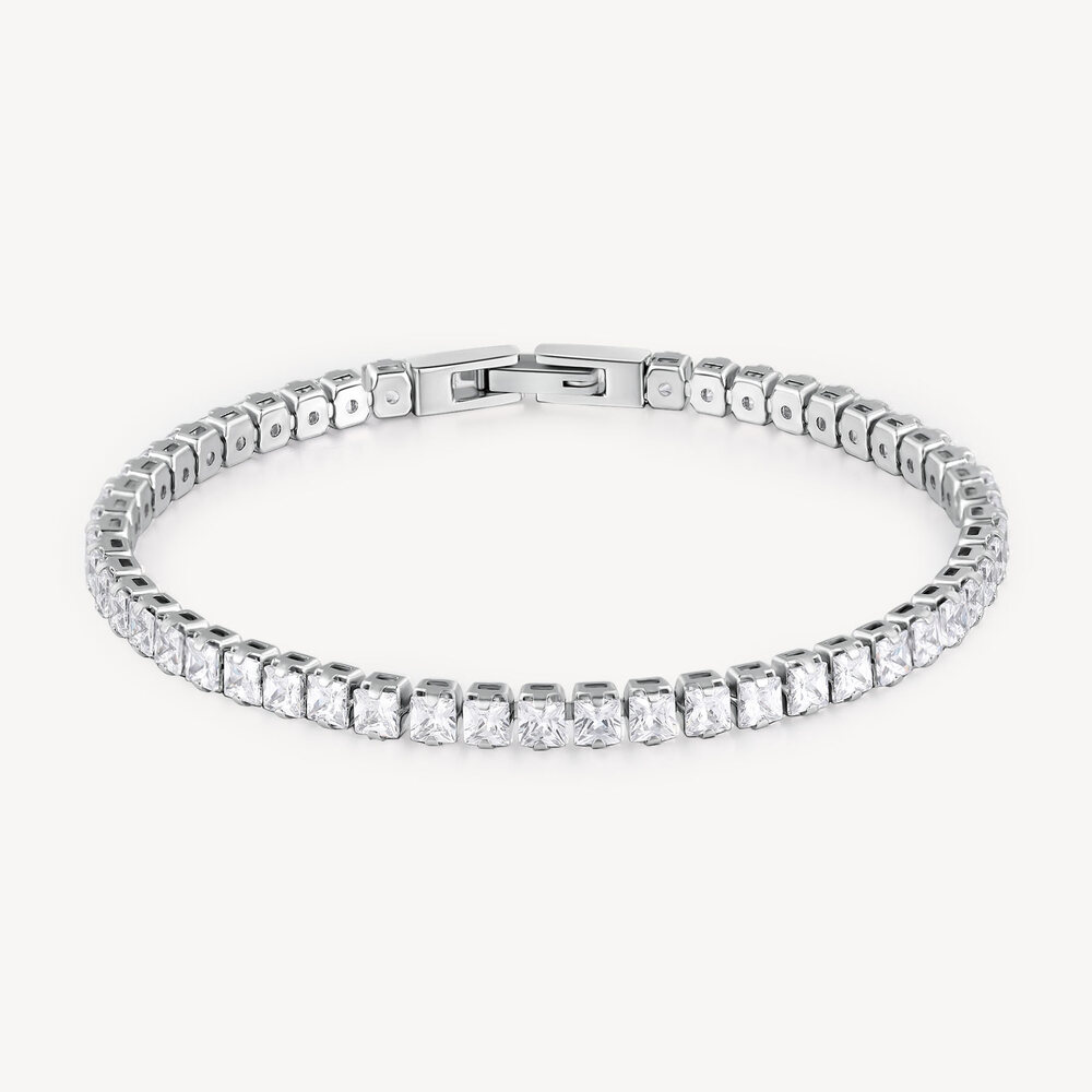 Bracelet tennis avant-garde, acier, zircons - BVD20 - Brosway Italia