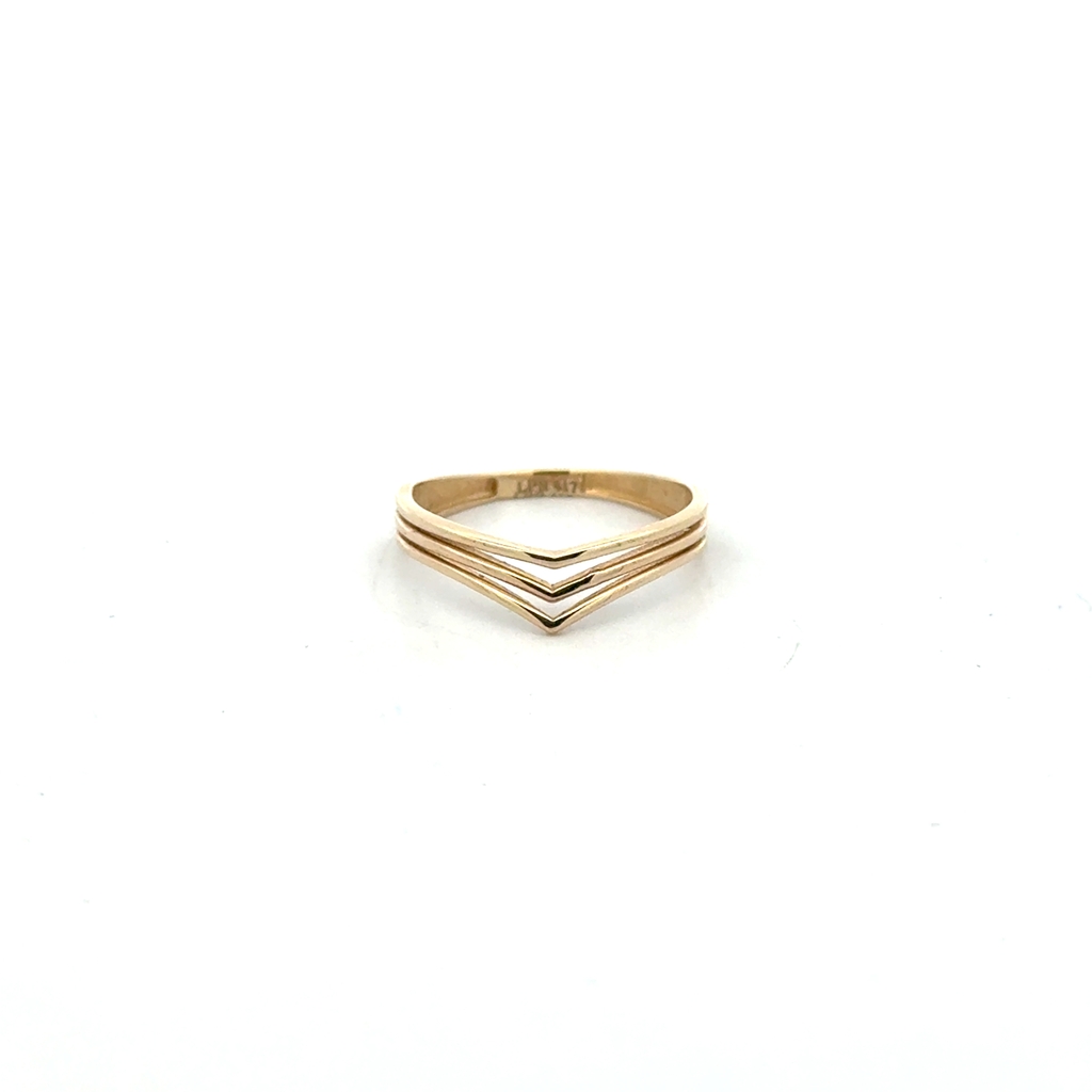 Bague chevron, or jaune 10 carats