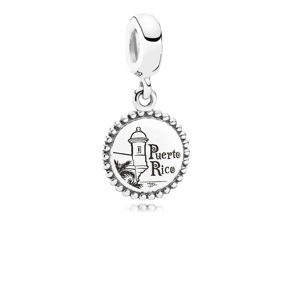 Puerto Rico charm, silver