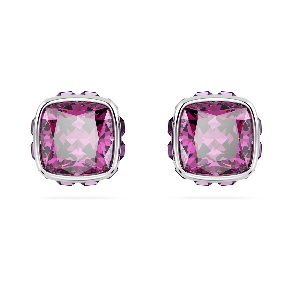 Boucles d'oreilles fixes métal rhodié, cristaux mauves - 5660797 - Swarovski
