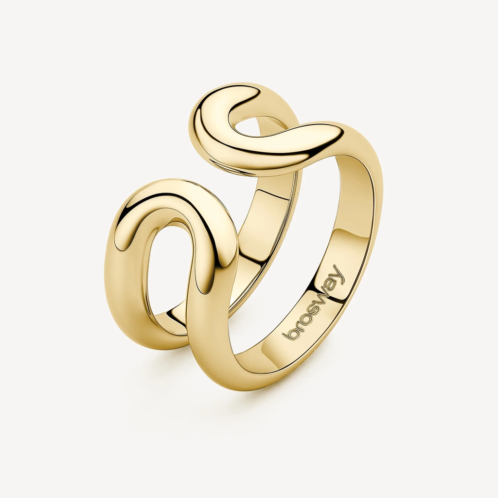 Bague ouverte Emphasis, acier inoxydable doré