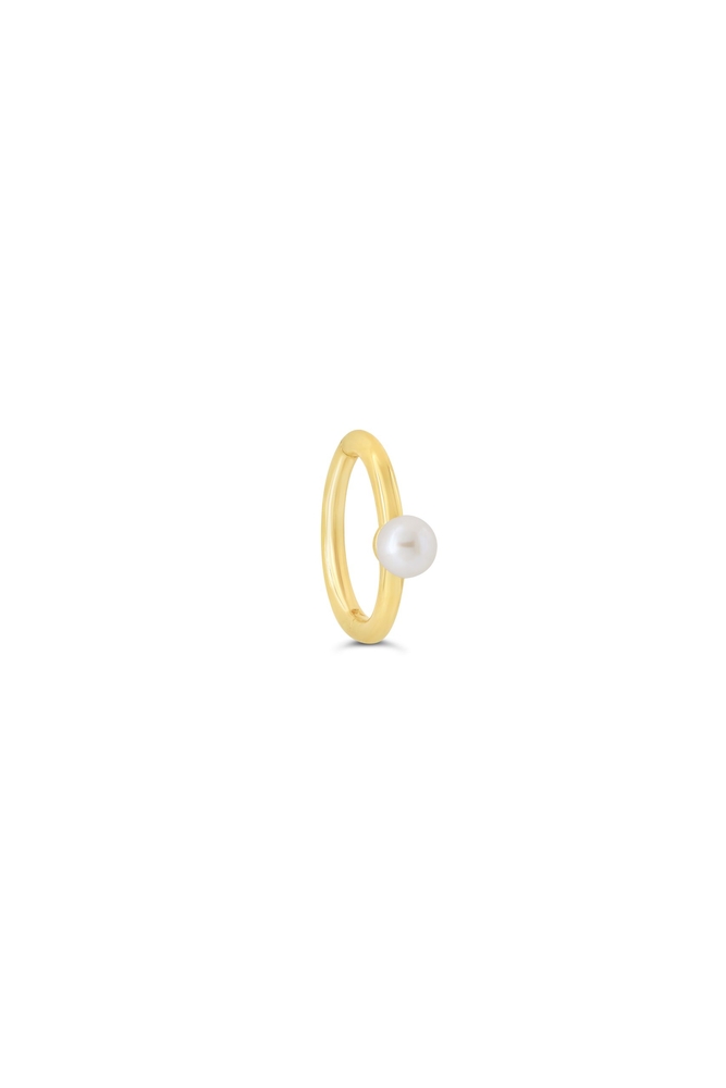 Dormeuse (seule) or jaune 14 carats, perle - 7059 - Exclusivités