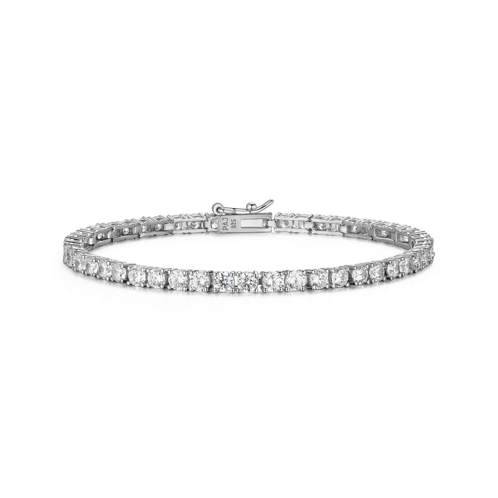 Bracelet Argent Zircone Rhodie 16 19 Cm 608373