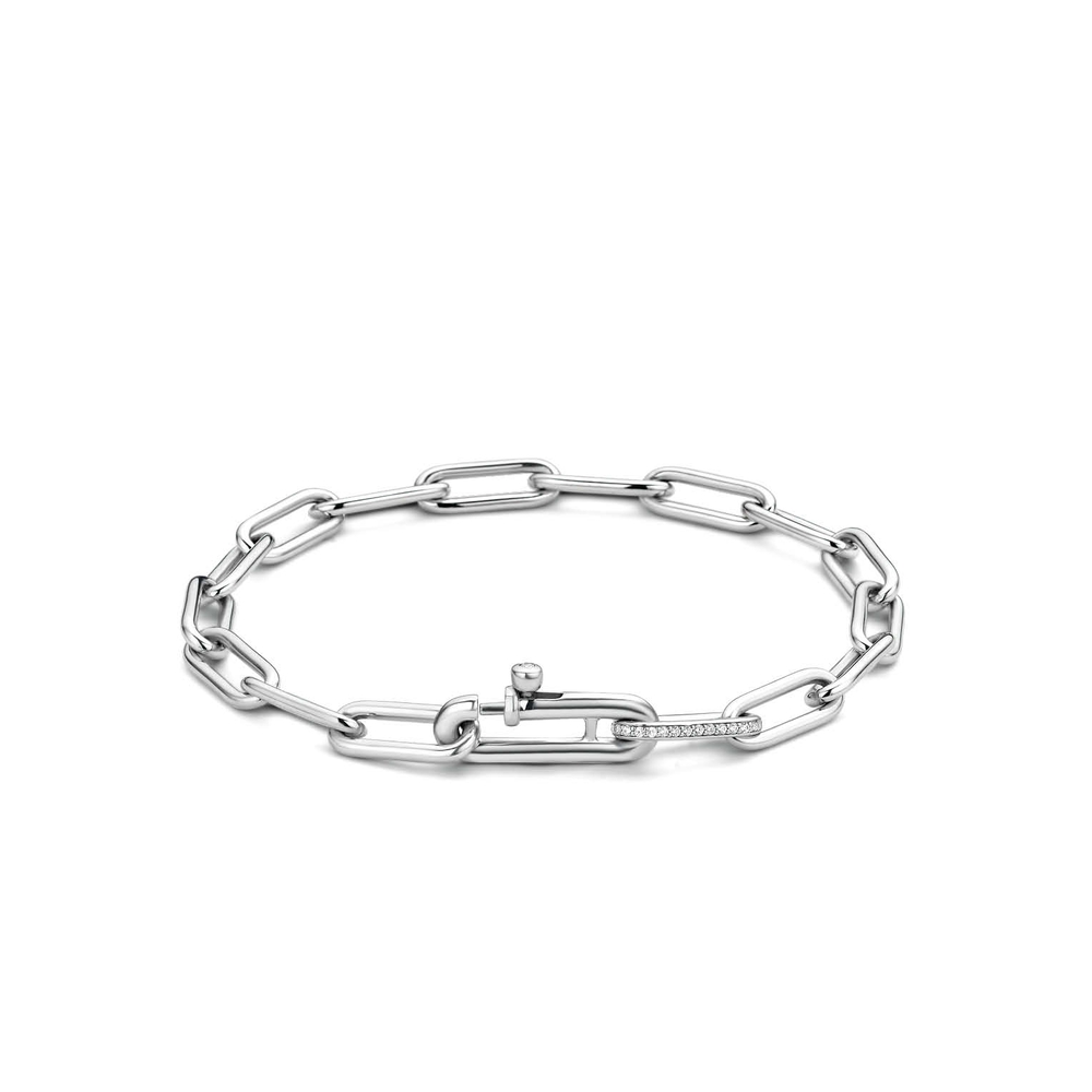 Bracelet argent rhodié, zircons incolores - 2936ZI - Ti Sento