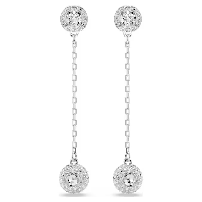 Boucles d'oreilles pendantes métal finition rhodium, cristaux incolores - 5732273 - Swarovski