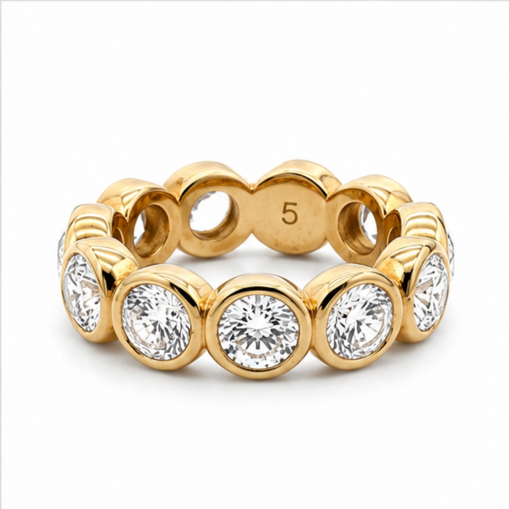 Gold tone stainless steel ring size 5