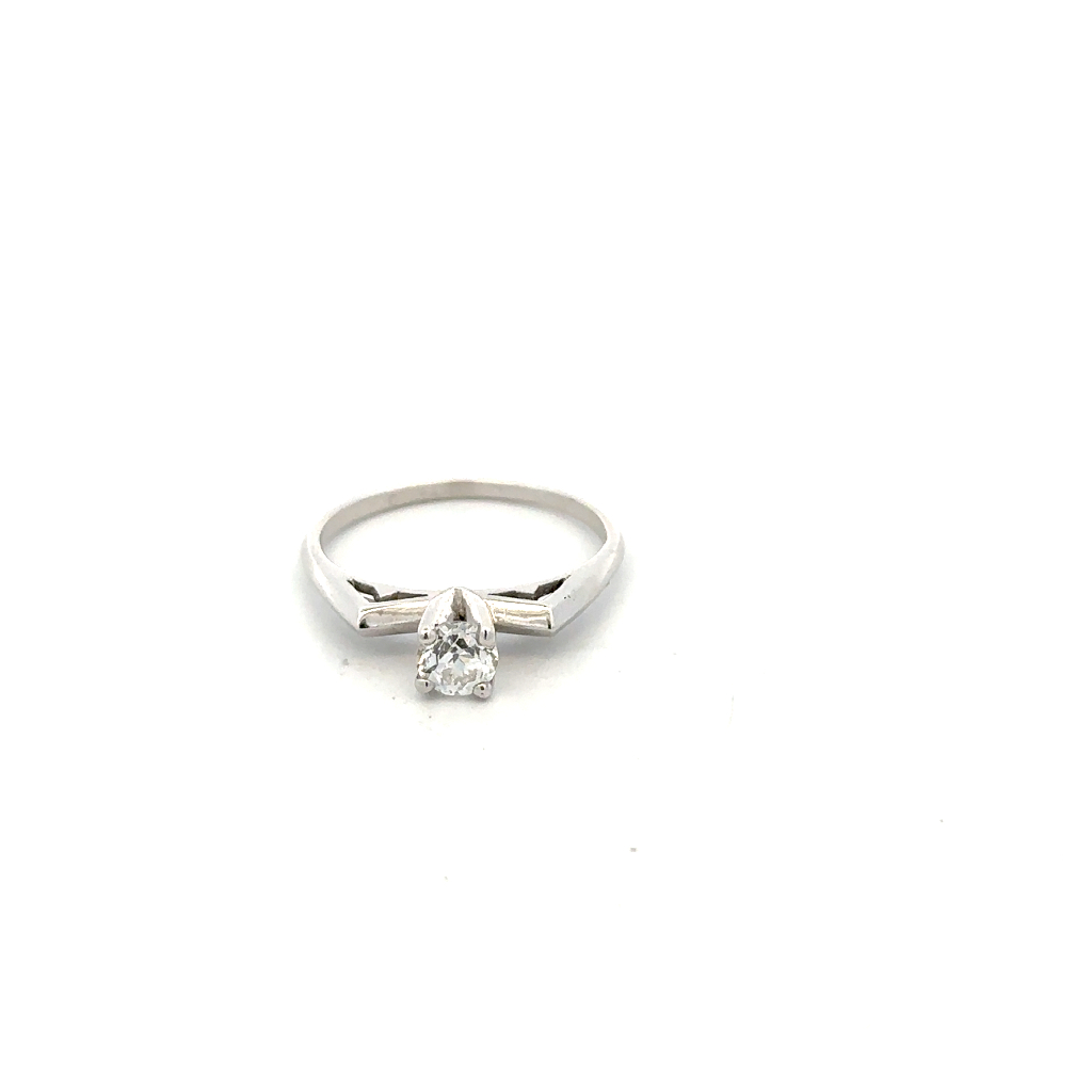 Bague or blanc 18 carats, diamant de 40 points - 3166 - Exclusivités