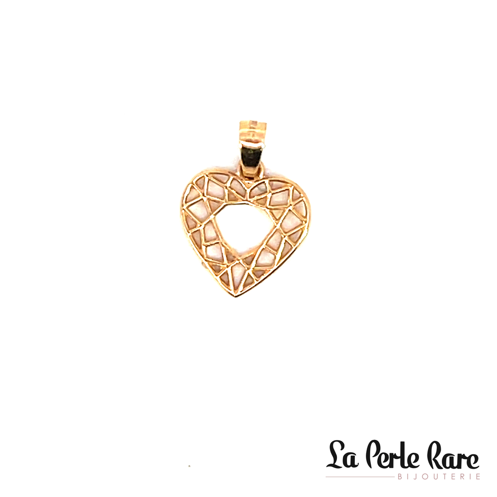 Pendentif coeur, or rose 10 carats