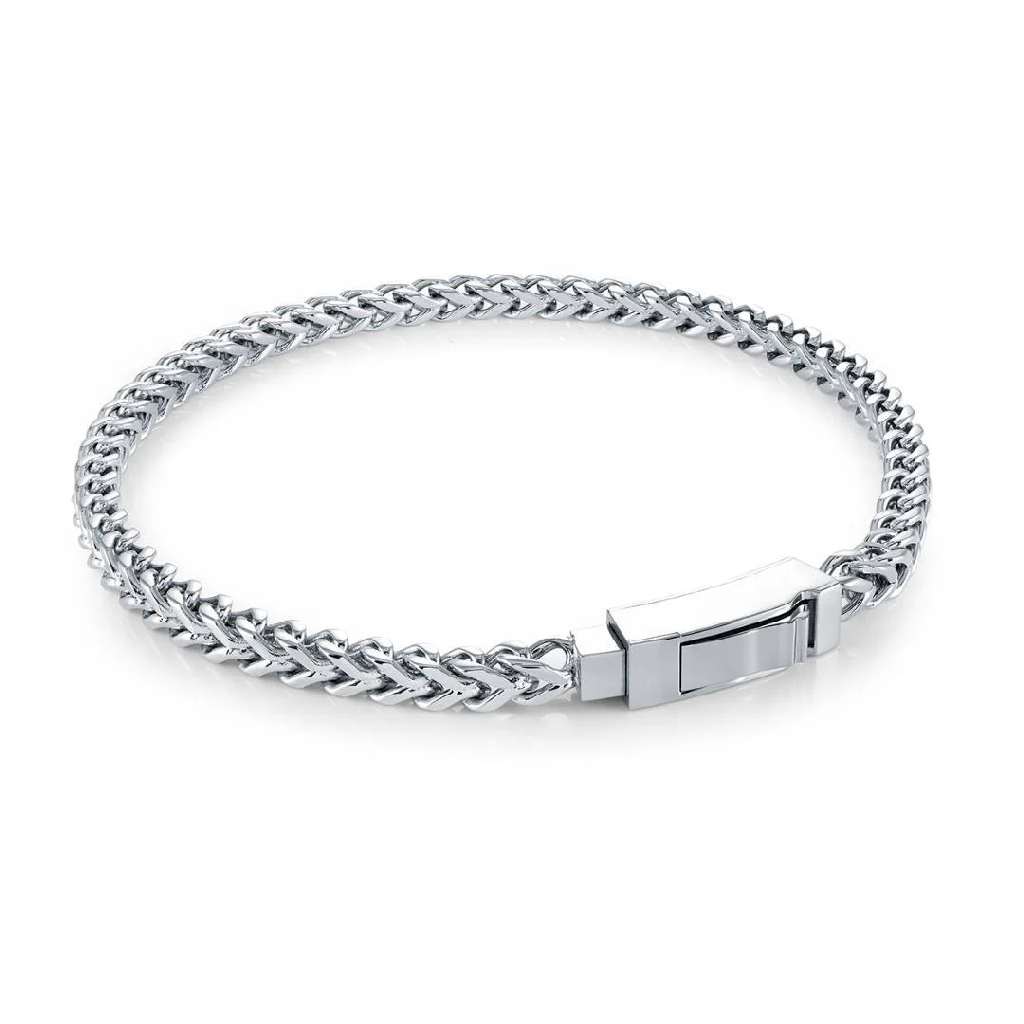 Bracelet franco, acier inoxydable, 4 millimètres