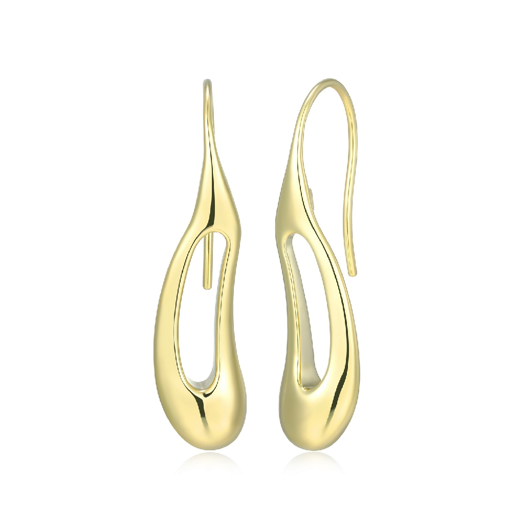 Boucles d'oreilles pendantes argent doré - 32LCUVA05P - Elle