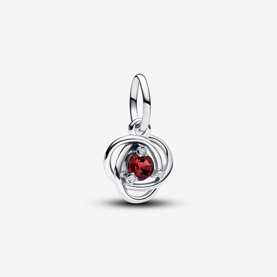 Bille cercle éternel, argent, cristal rouge, zircons - 793125C07 - Pandora