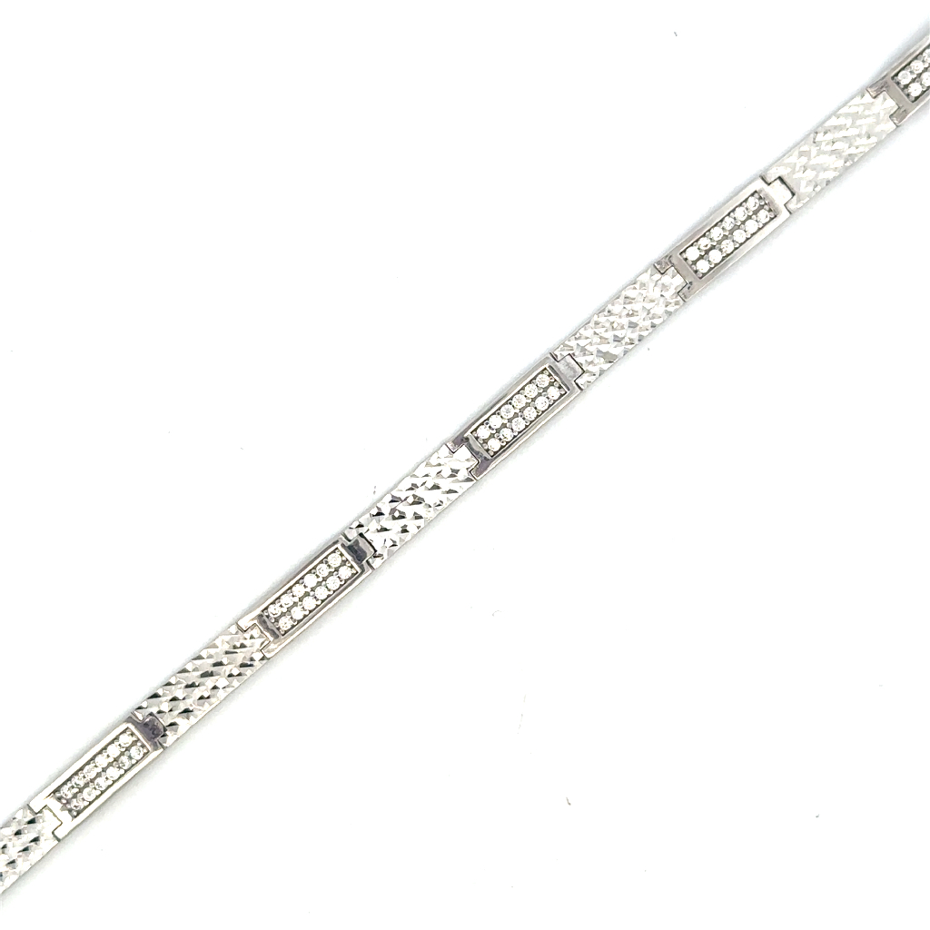 7 in white gold bracelet with zirconia - BGA-26-B - Exclusivity